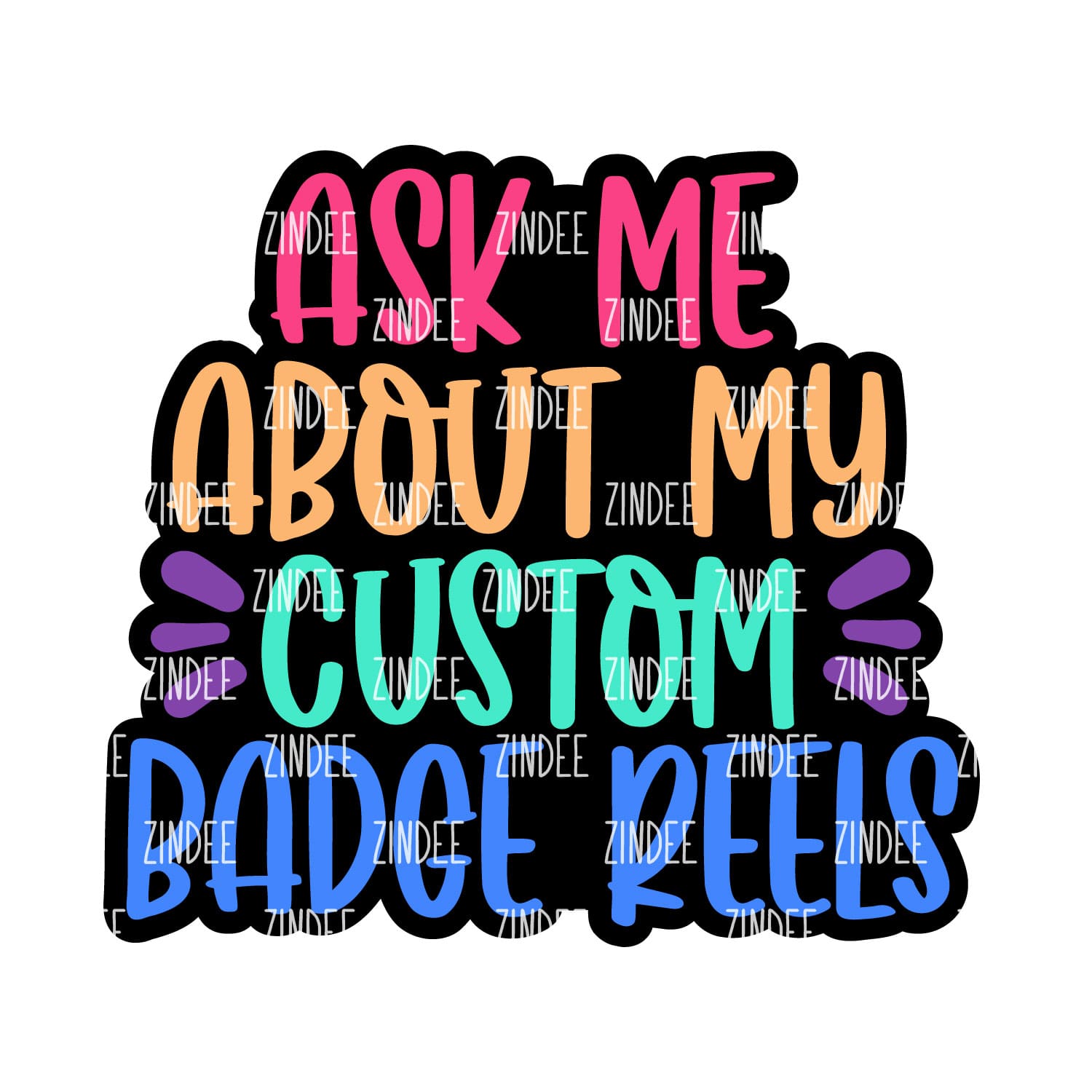 Ask Me Badge Reels acrylic blank (2 inch) NO HOLE