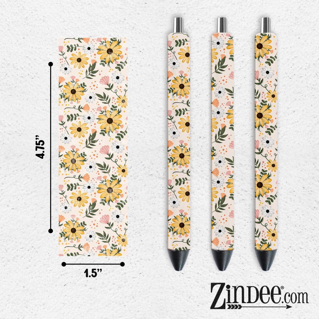 Sunshine Floral UV DTF Pen Wrap – Zindee